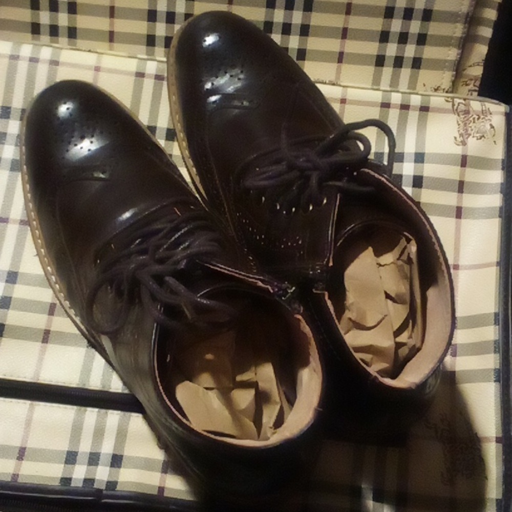 Men's Bruno Marc Bergen-01 Wingtip Leather Lined Boots Size 9.5